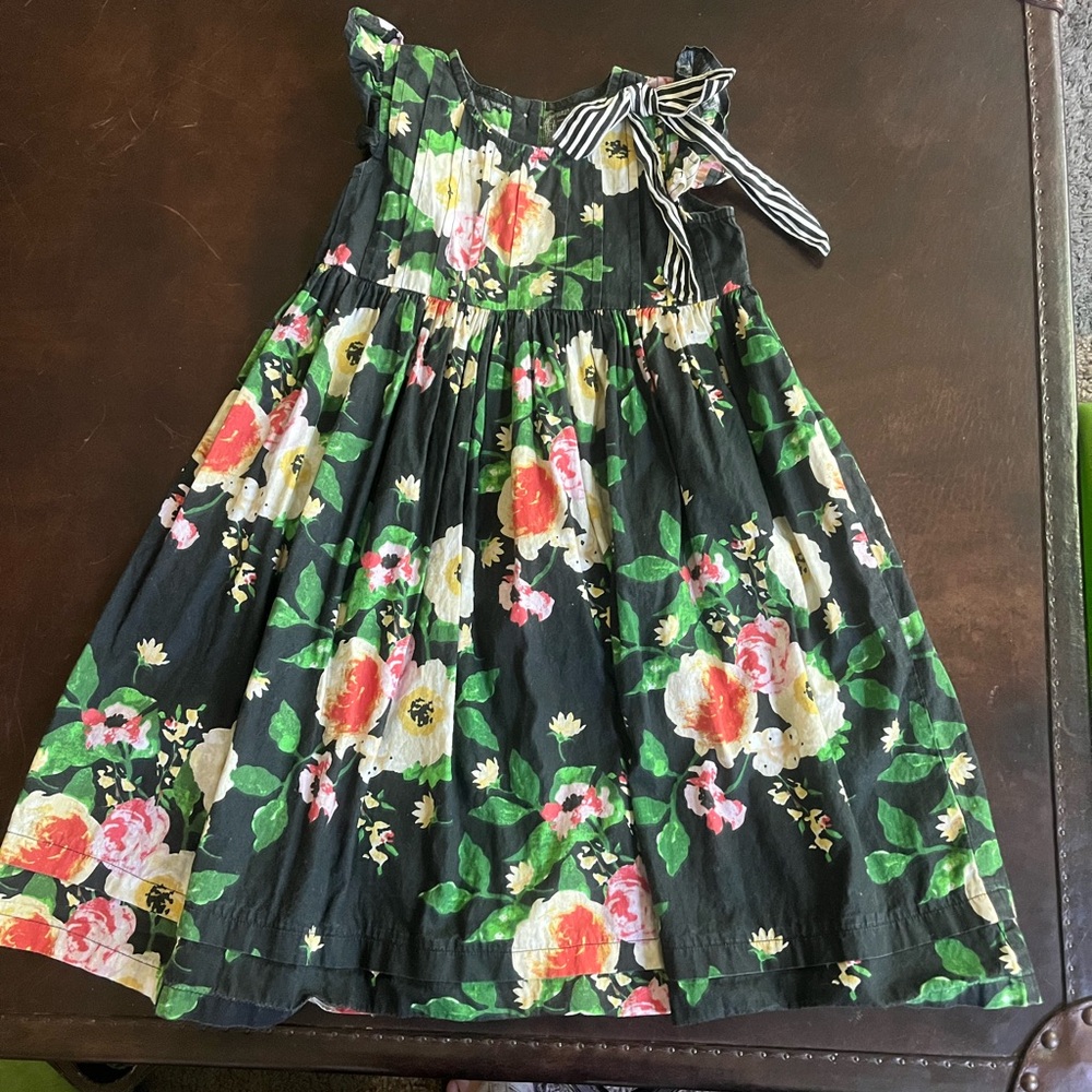 Floral Kids Dress with Bow Accent
